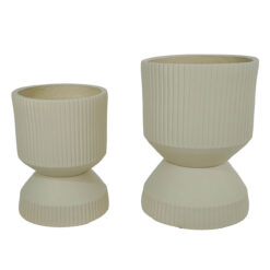 Vaso Moderno in Ossido di Magnesio Taupe, 2 Misure