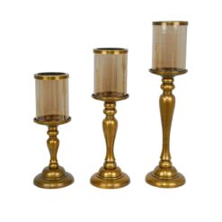 Candelabro Elegante in Alluminio e Vetro, 3 Misure