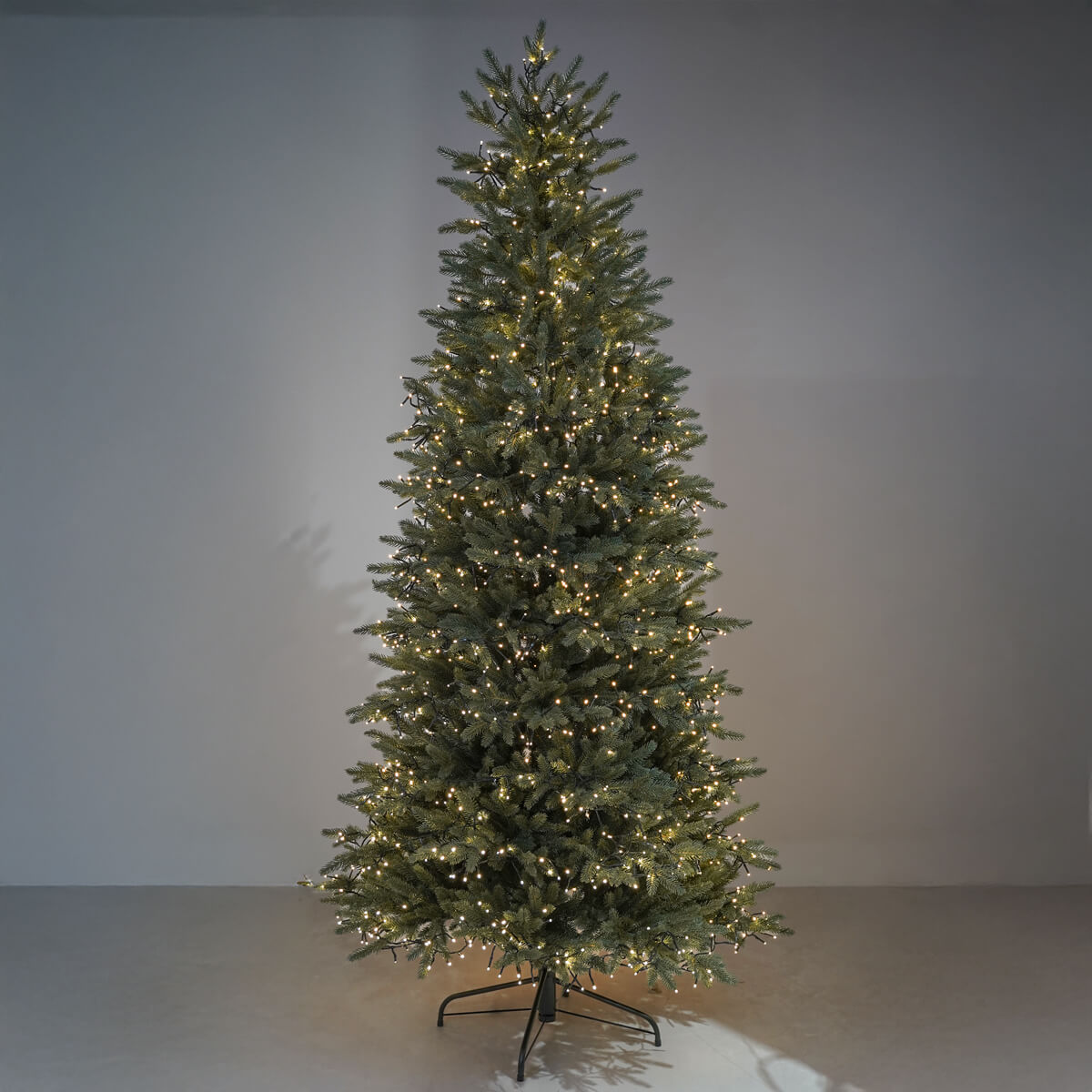 Set 3 Alberi Di Natale Slim Con Luci LED Incorporate – Altezze 90/120/150 Cm – Rami Folti E Realistici, Base In Metallo – Decorazione Natalizia Per Casa E Ufficio