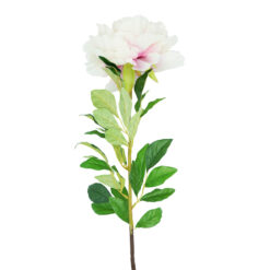 Peonia Artificiale Rosa Sfumato con Stelo e Foglie H.113 cm