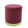 Pouf Poggiapiedi Rotondo in Velluto, 4 Colori