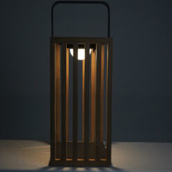 Lampada Ricaricabile in Teak e Alluminio, 2 Misure