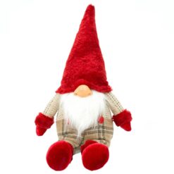 Gnomo Natalizio Seduto con Cappello Rosso H.57 cm