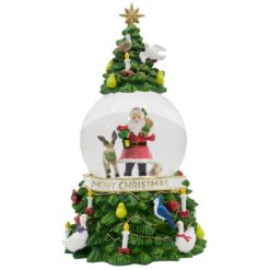 Carillon Natalizio con Babbo Natale, Luci LED e Musica