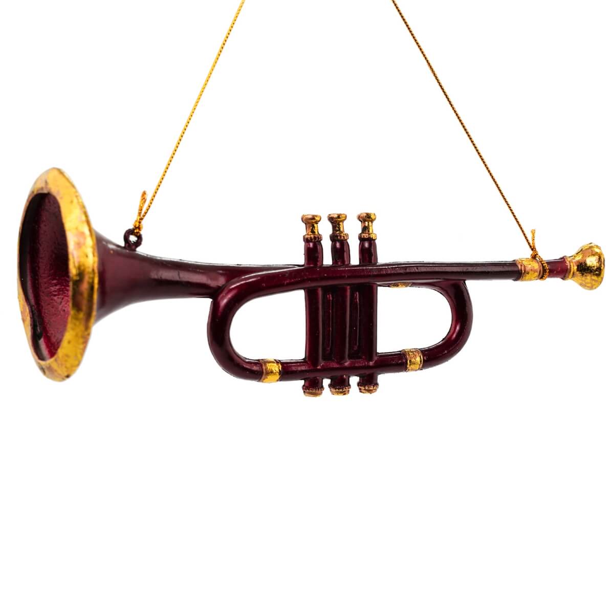 Tromba Natalizia Bordeaux e Oro H.26 cm | Stilé Collection