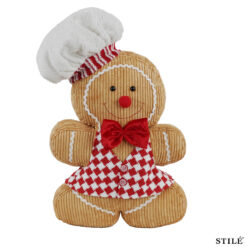Cuscino Natalizio a Forma di Omino di Pan di Zenzero - H.49 cm