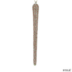 Stalattite Natalizia in Vetro con Pietre Decorative H.20 cm - 2 Misure