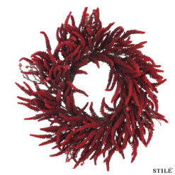 Ghirlanda Natalizia con Amaranthus e Bacche Rosse D.65 cm
