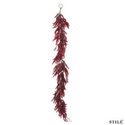 Tralcio Natalizio con Amaranthus e Bacche Rosse 180 cm