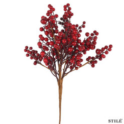 Rametto Natalizio con Bacche Rosse - 55 cm