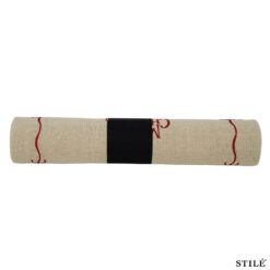 Runner Natalizio Decorato Beige e Rosso - 28x300 cm