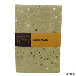 Tovaglia Natalizia Beige e Oro con Stelle - 2 Misure