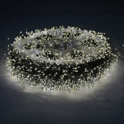 Stringa Luminosa Cluster 50 m 5000 LED Bianco Naturale 8 Giochi di Luce IP44