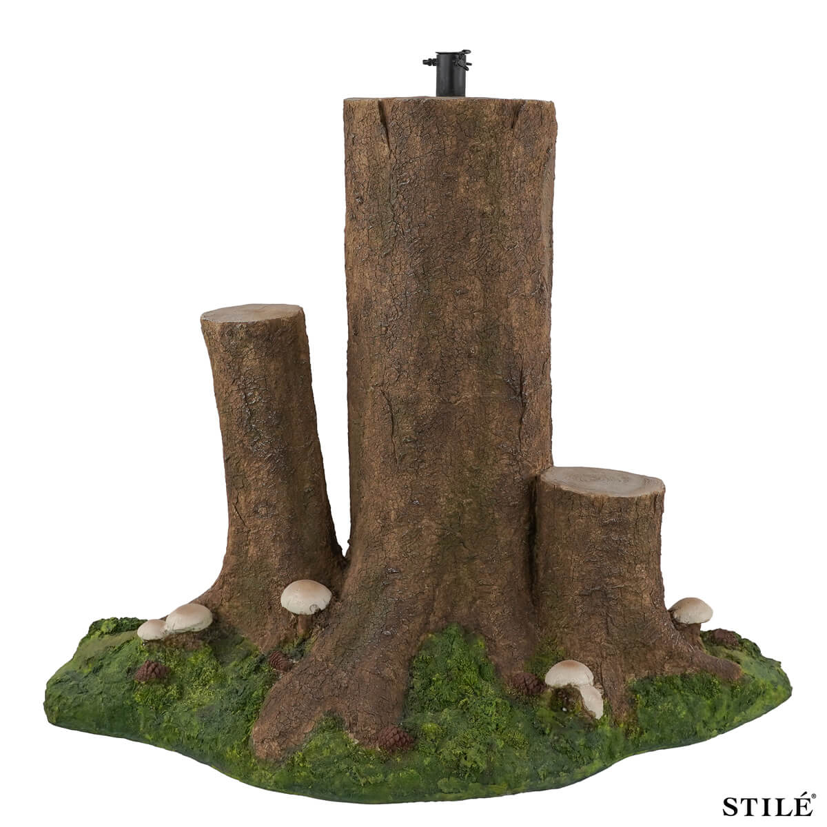Base per Albero di Natale Effetto Tronco in Resina H.80 cm – Innesto Ø 3,8 cm