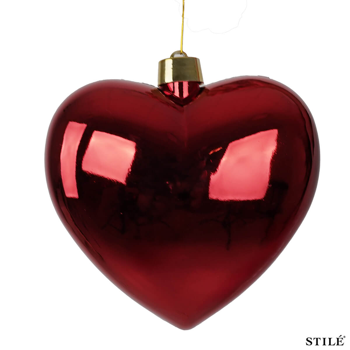 Cuore Natalizio Rosso Lucido in Plastica – 3 Misure